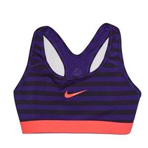 NEW Women's XS NIKE PRO Classic Sports Training Bra Top Stripe Purple 744830-547